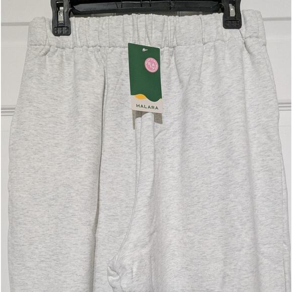 Halara Fleece Pants Womens Large Wide Leg Gray High Rise Sweatpants Lounge, L - Picture 10 of 11